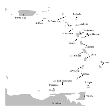 Greater And Lesser Antilles Map