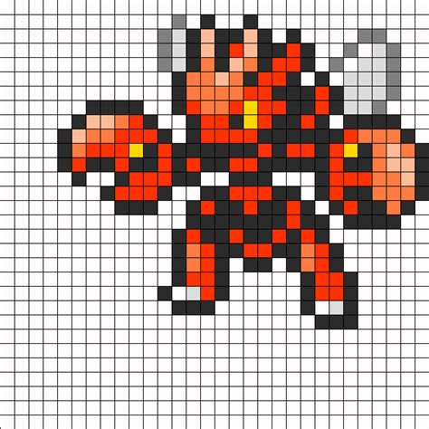 Scizor Pokemon Sprite Perler Kandi Pattern | Pokemon bead, Pokemon ...