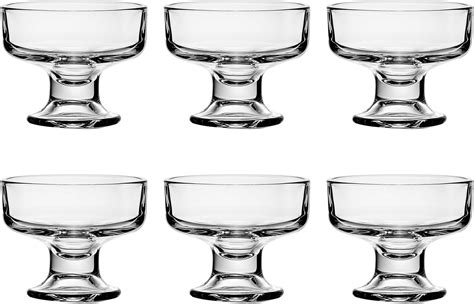 Gk Global Kitchen Glass Dessert Bowls Sundae Ice Cream Set Of 6 Short Stemmed Prawn Cocktail