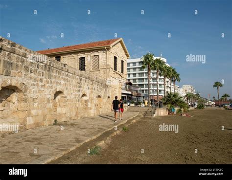 Larnaca Castle And Finikoudes Beach Larnaca Cyprus Stock Photo Alamy