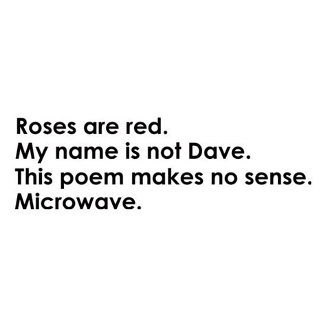 Roses Are Red My Name Is Not Dave This Poem Makes No Sense Microwave