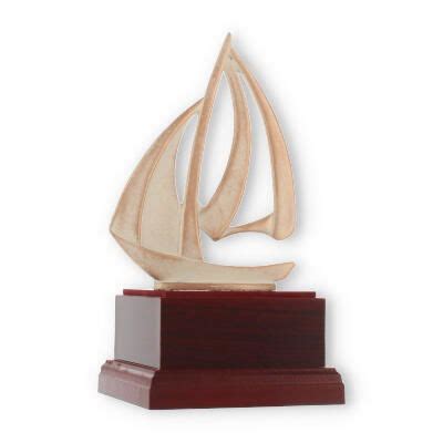 Pokal Zamakfigur Modern Segelboot Mit Gravur