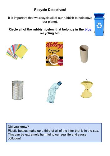 Recycling Blue Bin Teaching Resources