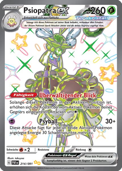 Paldeas Schicksale 214 91 Psiopatra Ex Shiny Ultra Rare 2 49