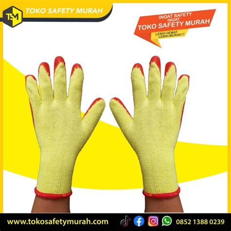 Sarung Tangan Safety Lapis Karet Latex Tebal Sas Utk Angkat Kaca