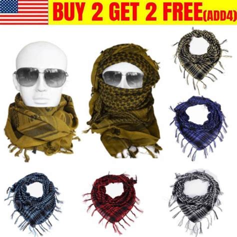 Shemagh Arab Keffiyeh Military Tactical Mens Shawl Wrap Scarf Scarves🥇