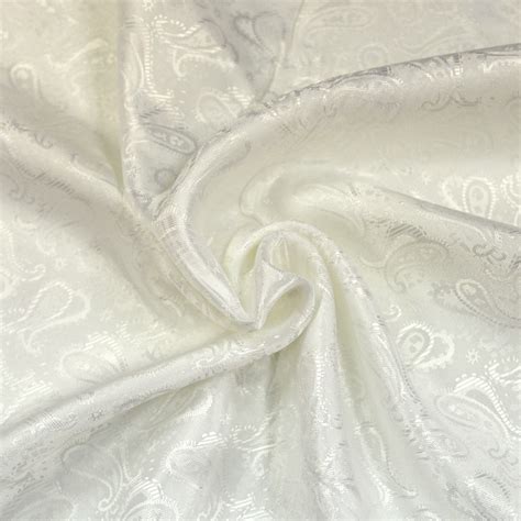 Tissu Doublure Jacquard Imprim Cachemire Blanc Au M Tre