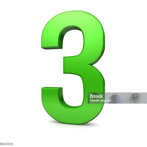 number  hijau  render tanda grafis memotong latar belakang putih