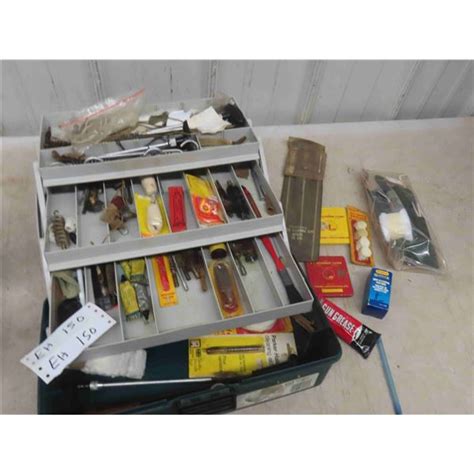 Tackle Box Full of Gun Cleaning Supplies: Brushes, Rods, Cleaning Solvent,