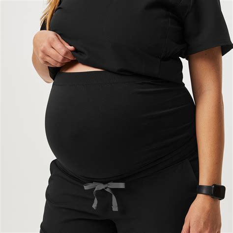 Yola™ Maternity Slim Scrub Pants Black · Figs