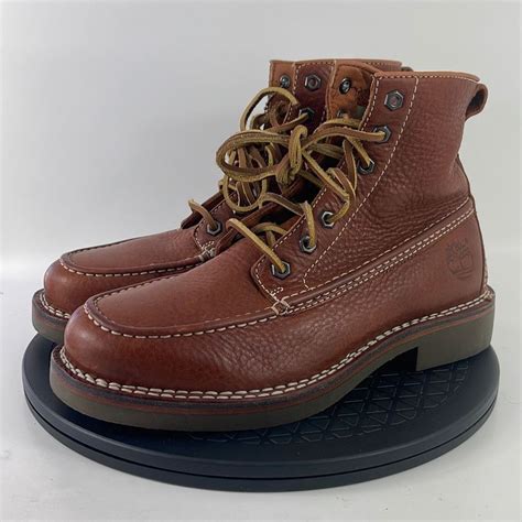 Timberland Moc Toe Boots Brown Leather Mens Size 7 5 Gem