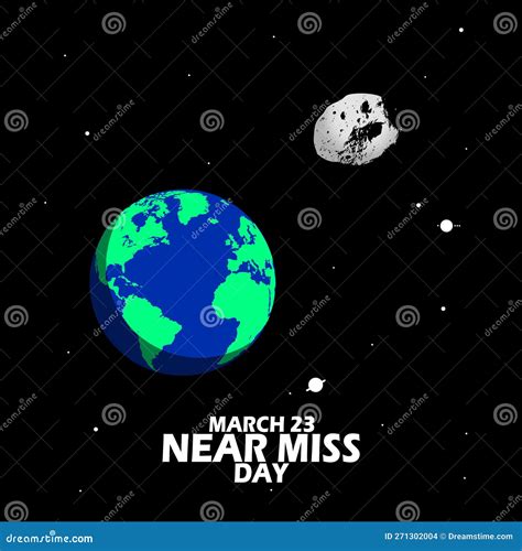 Earth and Asteroid, Near Miss Day Stock Illustration - Illustration of ...