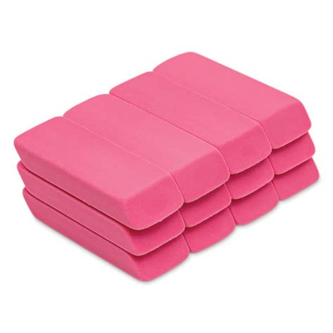 Soft Pink Beveled Eraser Large Pack Of 12 Blick Art Materials