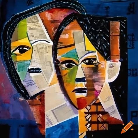 Cubist Style Portrait Of A Couple On Craiyon