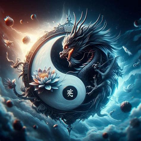 Premium Photo Ying Yang Symbol Dragon Wallpaper