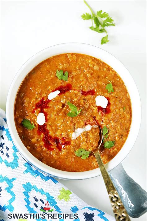 Red Lentil Curry Recipe Swasthis Recipes