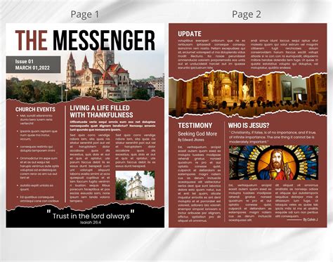 Church Newsletter Template Editable On Canva Digital And Printable