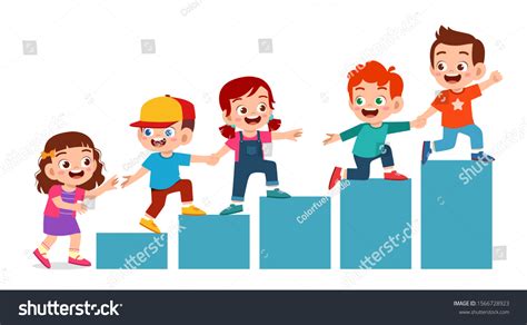 Happy Cute Kids Boy Girl Teamwork Stock Vector (Royalty Free) 1566728923 | Shutterstock