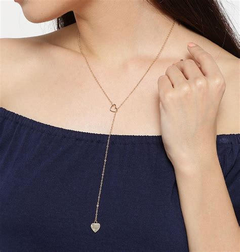 Fabula Jewellery Gold Tone Heart Shape Lariat Necklace Buy Fabula