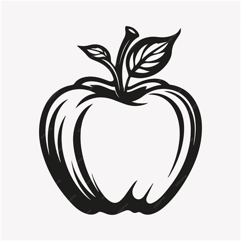 Black and white apple illustration | Premium AI-generated vector