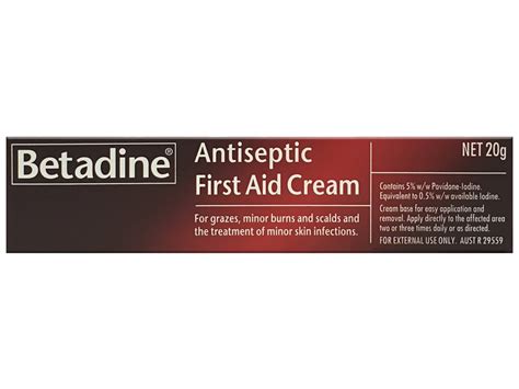 Betadine Antiseptic First Aid Cream 20g Batch Tested