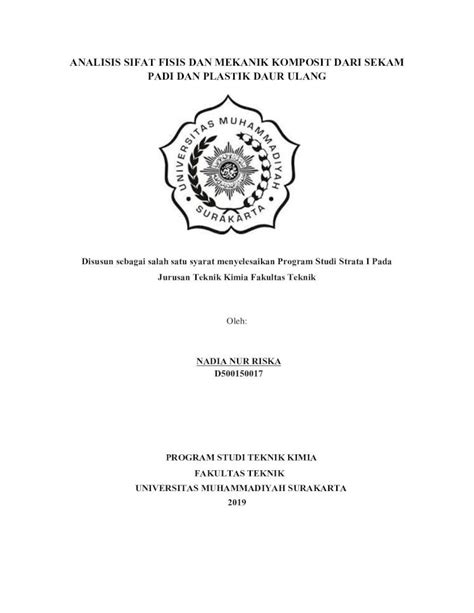 PDF ANALISIS SIFAT FISIS DAN MEKANIK KOMPOSIT DARI SEKAM PADI DAN