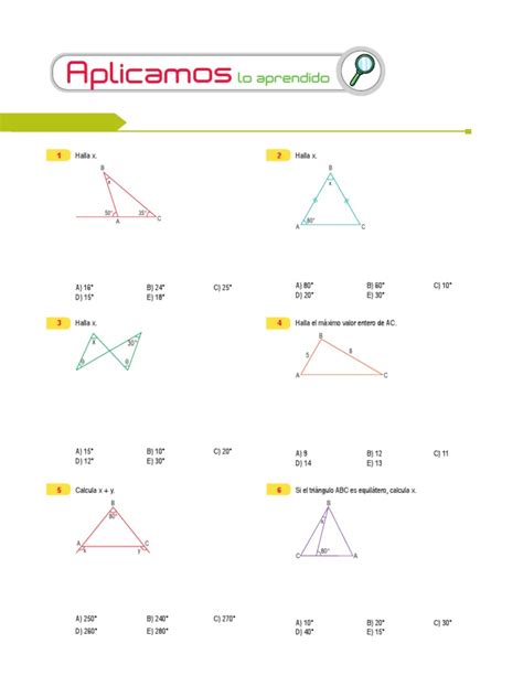 Practica De Geometria Triangulos Regular Pdf Geometría Elemental