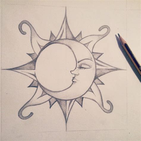 Simple Sun And Moon Drawing at GetDrawings | Free download