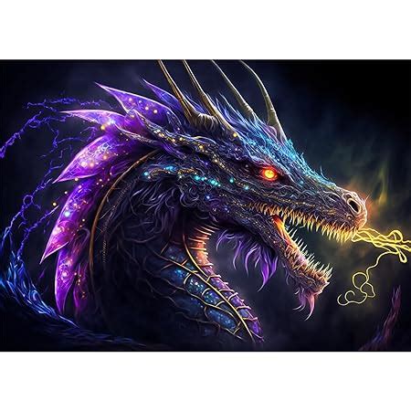 Qenspe D Diamond Painting Dragon Kits For Adults Rose Diamond Art