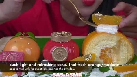 ASMR CHINESE MOUSSE CAKE SOFT EATING SOUNDS NO TALKING SAS ASMR نماشا