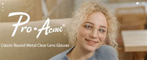 Pro Acme Classic Round Metal Clear Lens Glasses Frame Unisex Circle Eyeglasses Gold