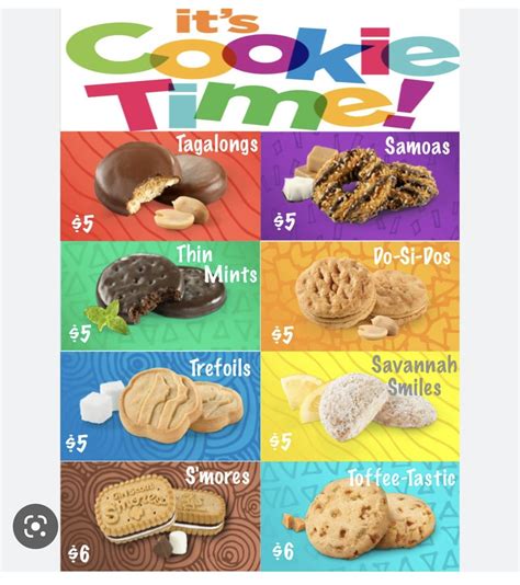 Abc Girl Scout Cookie Booth Menu Price Sheet Printable Abc Etsy Artofit