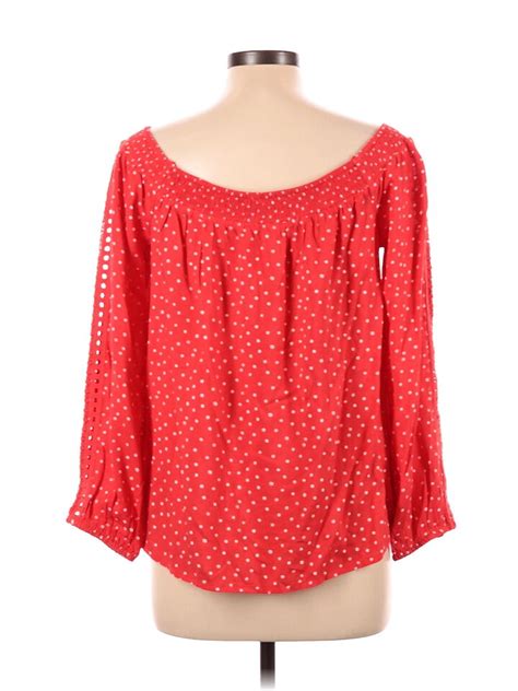 Maurices Women Red Long Sleeve Blouse L Ebay