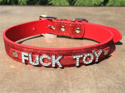 Fucktoy Fuck Toy Rhinestone Choker Sparkly Red Hot Vegan Etsy