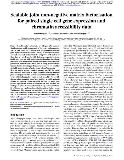 Pdf Scalable Joint Non Negative Matrix Factorisation For Paired