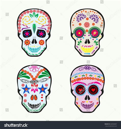 Vector Sugar Skulls Symbol Icon Vector De Stock Libre De Regalías 469583807 Shutterstock