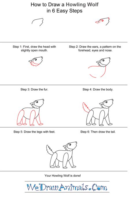 How To Draw A Simple Wolf Howling For Kids