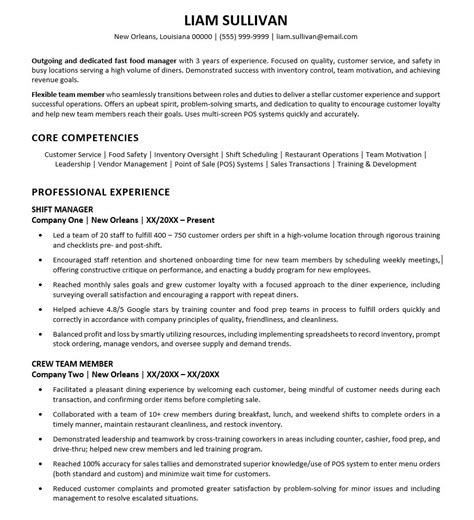 Resume For Mcdonald Worldbigsolution