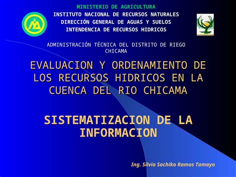 Ppt Evaluaci N De Los Recursos H Dircos En La Cuenca Del R O Chicama