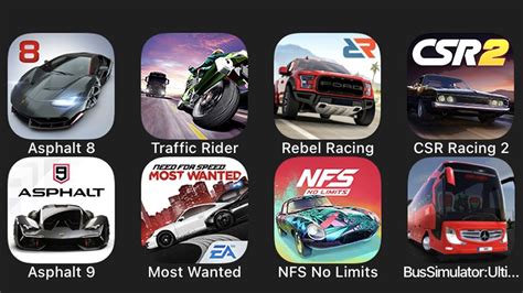 Asphalt 8 Traffic Rider Rebel Racing CSR Racing 2 Asphalt 9 Most