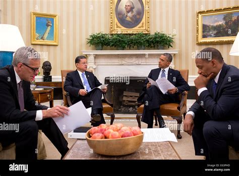 President Barack Obama Meets With Veterans Affairs Secretary Eric K