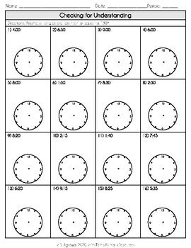 Interpreting Angles Using a Clock - Guided Notes (Geometry) | TPT