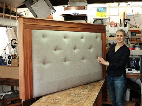 DIY Upholstered Queen Sized Headboard W/ Linen & Mahogany : 12 Steps ...