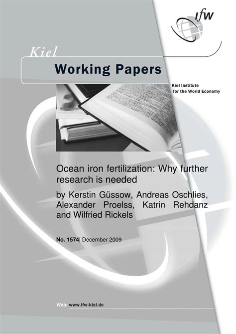 (PDF) Ocean iron fertilization: Why further research is needed