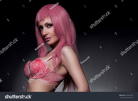 Sexy Girl Pink Lingerie Bright Hair Stock Photo 200002334 Shutterstock