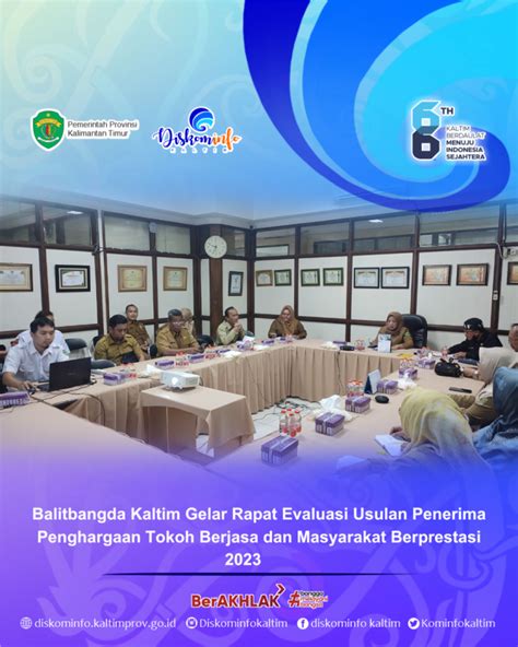 Balitbangda Kaltim Gelar Rapat Evaluasi Usulan Penerima Penghargaan