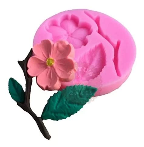 Molde Silicona Flor De Cerezo Fondant Porcelana Fr A