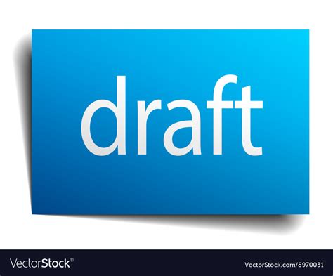 Draft blue paper sign on white background Vector Image