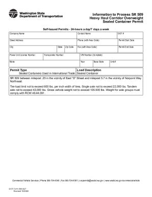 Fillable Online Wsdot Wa Dot Form Information To Process Sr