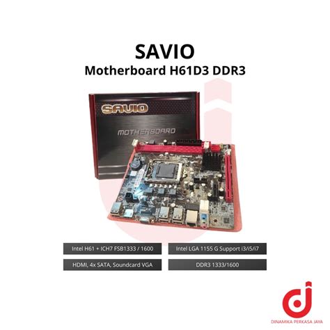 Jual Savio Motherboard H D Socket Intel Lga Ddr Onboard Vga